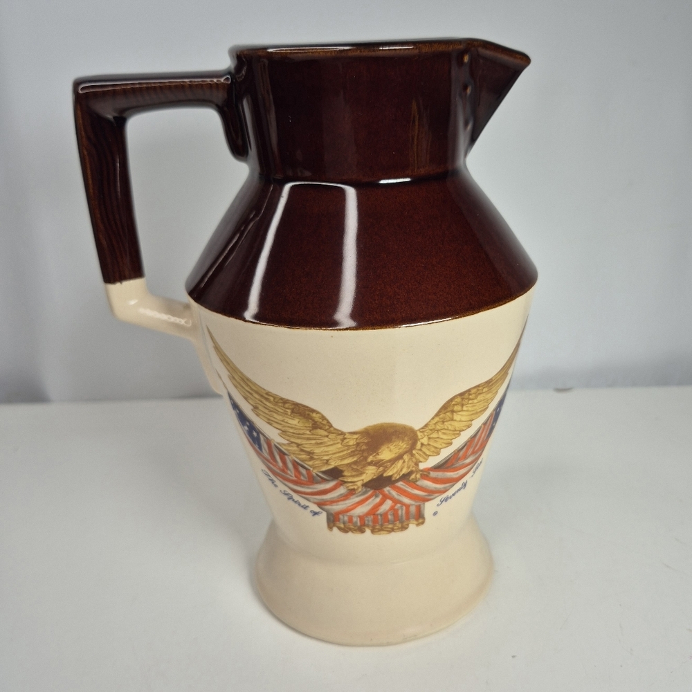 National Gallery of Art Carved Wooden Eagle Ceramic Pitcher. - Picture 1 of 14